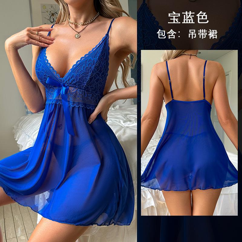 Сексуальная сетчатая прозрачная кружевная пижама, многоцветные варианты, ночная сорочка-топ, женская удобная одежда для дома 716, дышащая кокетливая одежда для сна, идеально подходит для теплой погоды