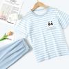 Bingxue Mumu Boys' Summer Pure Cotton Short Pajama Set