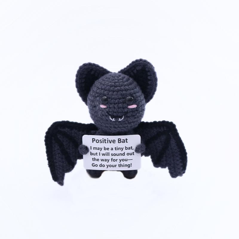 Хэллоуинский вязаный крючком скелет ручной работы с позитивной открыткой Домашнее украшение на Хэллоуин Забавная вязаная кукла Череп Смерти Декор