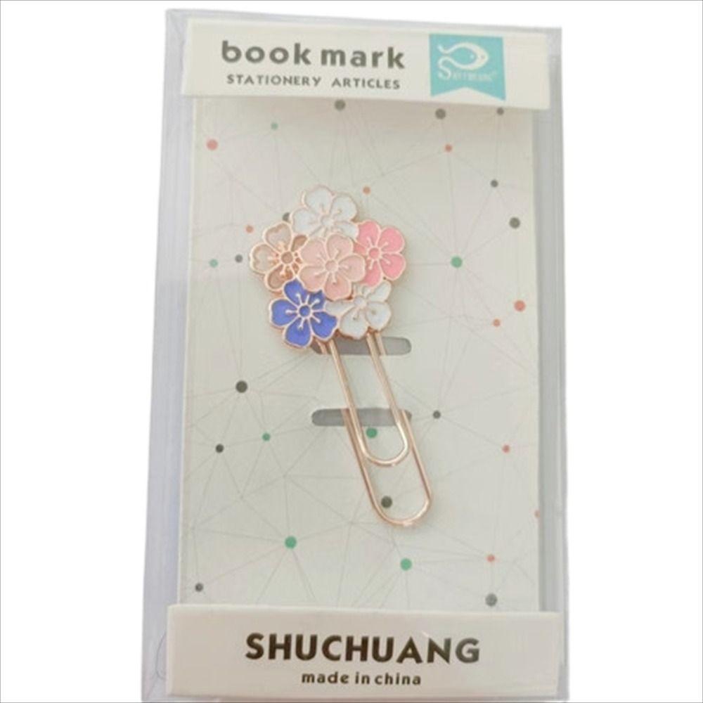 Цветение Свежее Чтение Закладка для книг Металлическая закладка Цветы сакуры Закладка Цветущая вишня Скрепка для бумаг