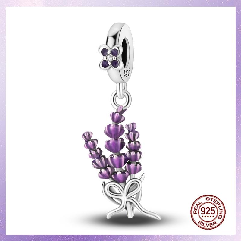Фиолетовые Шармы Медный Fit Оригинальный Подвесной Браслет Бабочка Стекло Сердце Перо Клип Шарм Подвеска Светящаяся Бусина DIY Ювелирные Изделия