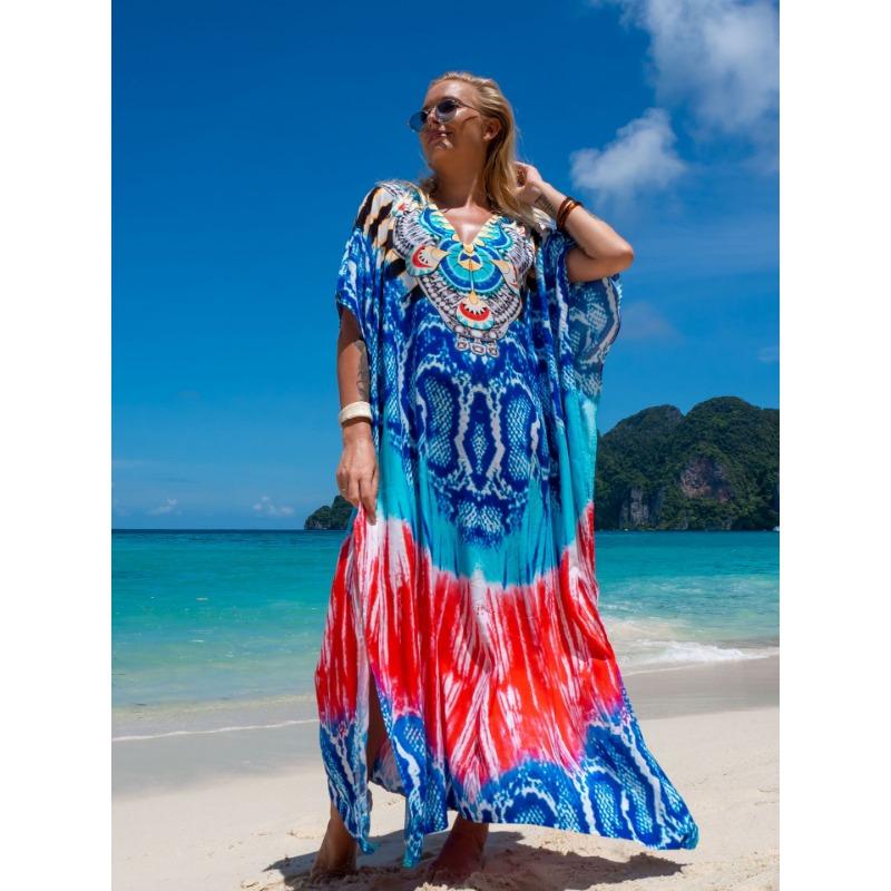 Женская мода лето весна леопардовый принт рукава 1/2 V-образный вырез свободная талия повседневные платья