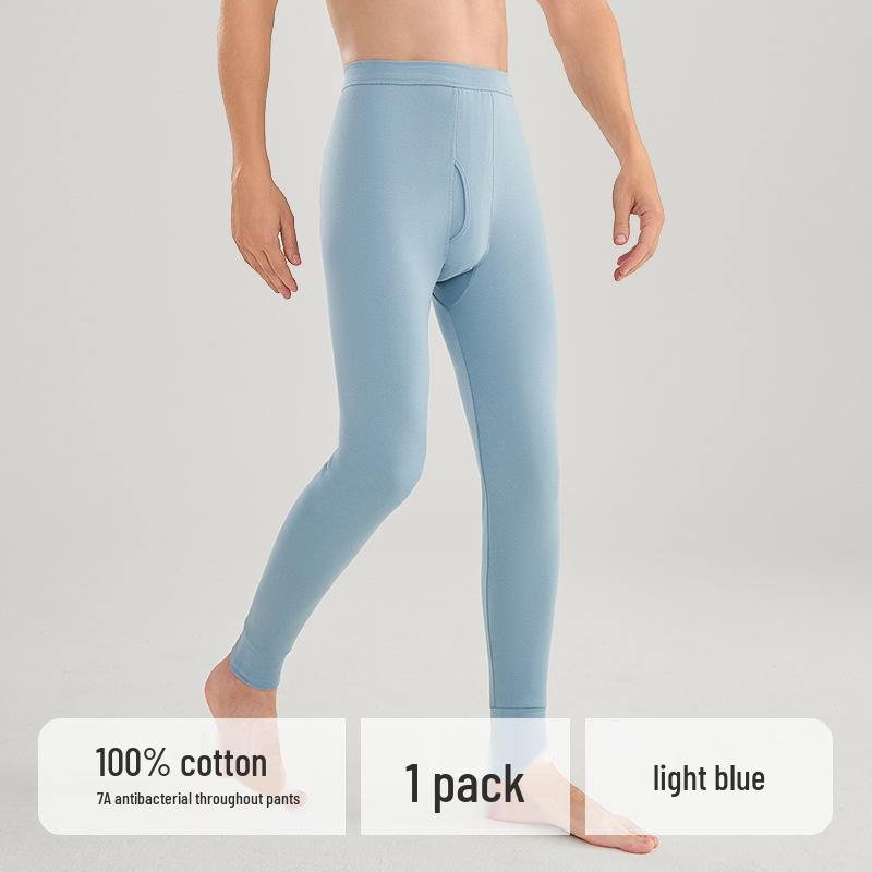 Men's Slim Fit Cotton Base Layer Pants - Warm Winter/Autumn Inner Wear for Teenagers