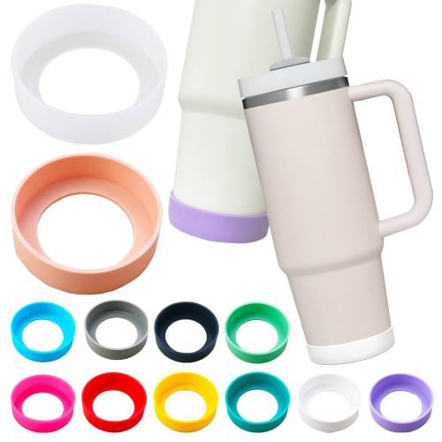 SCLAB Silicone Bottom Cover for Tumblers, Compatible with Stanley Slim Quencher 0.6L/0.88L (20/30oz) (Black)