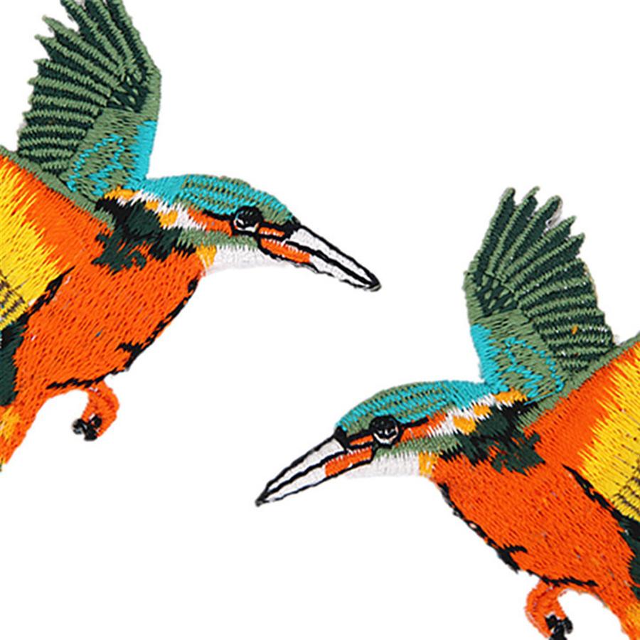 1 пара нашивок с вышивкой HummingbiBird для одежды, самостоятельная глажка на сумках для одежды, декоративные наклейки для ремонта