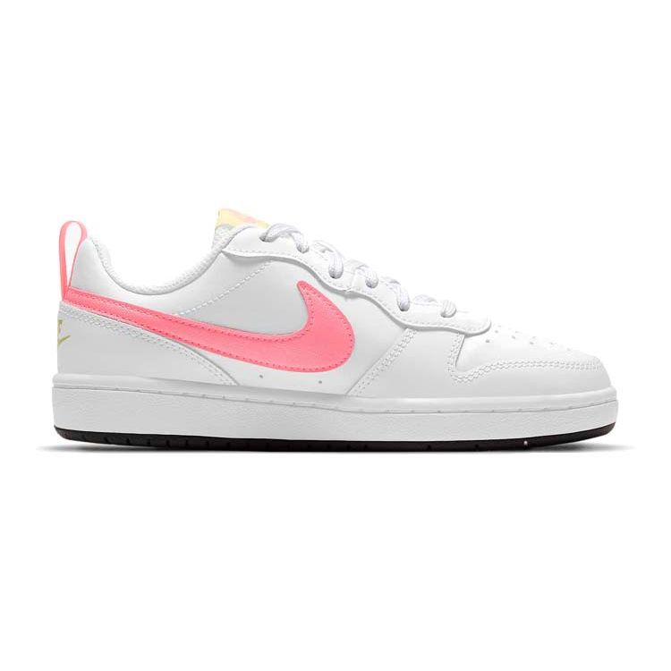 Nike Детские кроссовки Court Borough Low 2 GS White Sunset Pulse Light-Zitron Black BQ5448-108