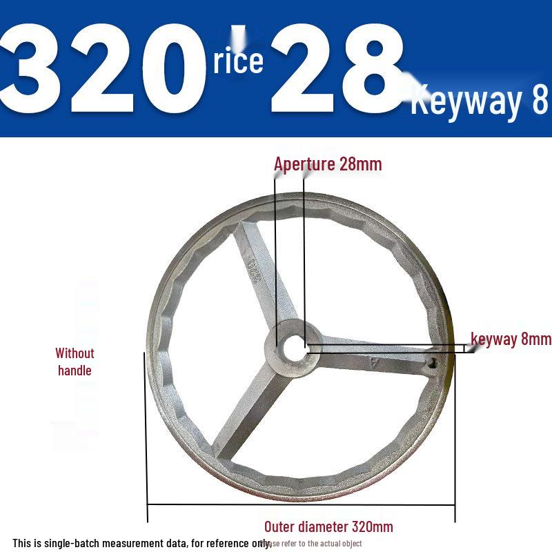 Chrome-Plated Cast Iron Handwheel with Square and Round Corrugated Edges for Industrial Machine Tools