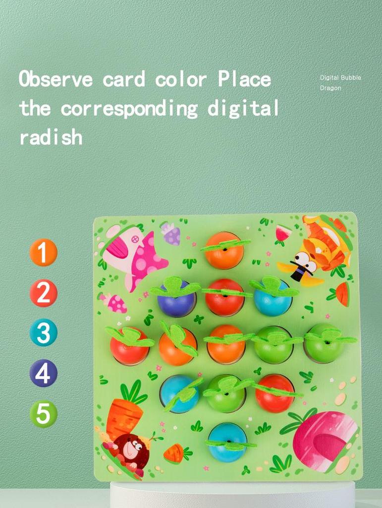 Wooden Bubble Dragon Logic and Memory Training Board for Kids