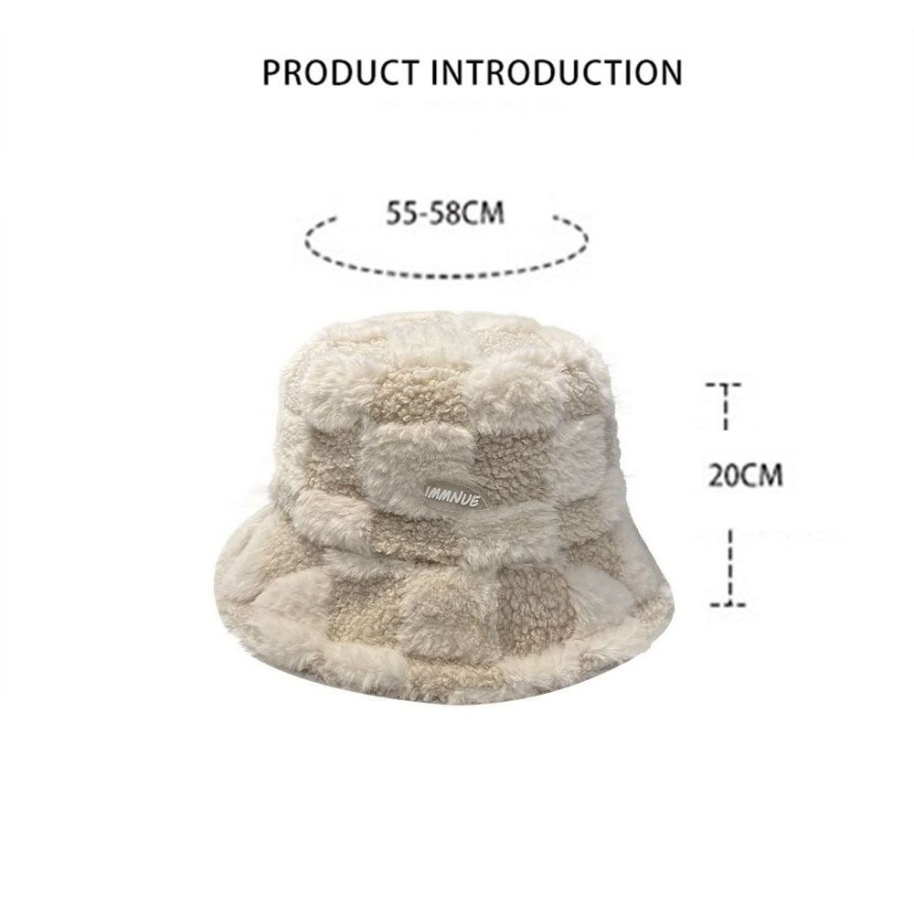 Soft Lamb Winter Bucket Hat Keep Warm Skull Hat Casual Plush Fisherman Hat Outdoor