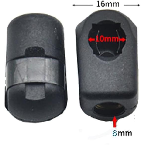 Gas Strut Nylon End Fittings fit for 10mm Ball Stud M6 Female Thread Straight Detachable Shock Lift Jiont Connector, Pack of 4 (Black)
