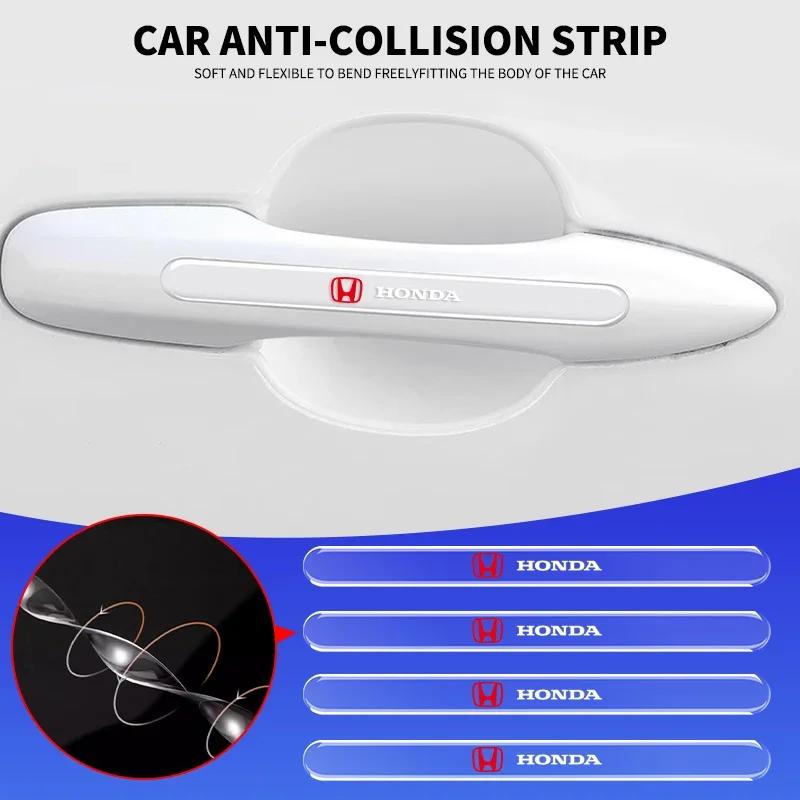 4pcs Transparent Car Door Rearview Mirror Protection Strip For Honda Civic Fit Accord City Vezel CR-V S660 Odyssey HR-V Insight