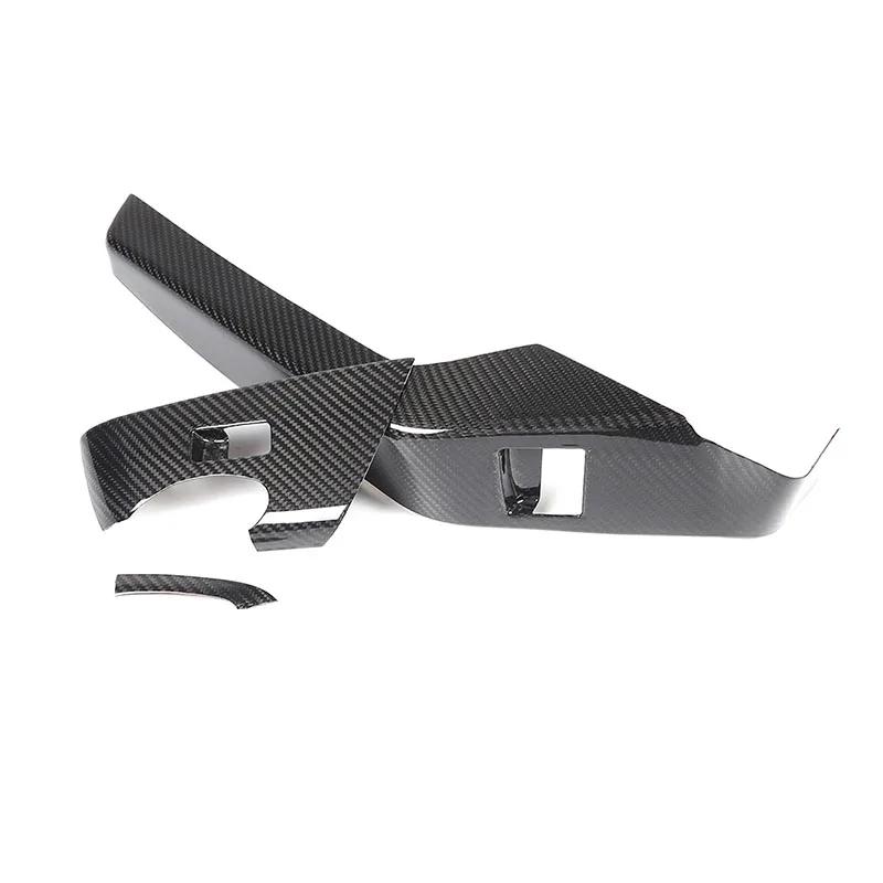 For Chevrolet Corvette C7 2014-2019 Real Carbon Fiber Car Door Window Lift Switch Frame Cover Trim Sticker Car Accessories