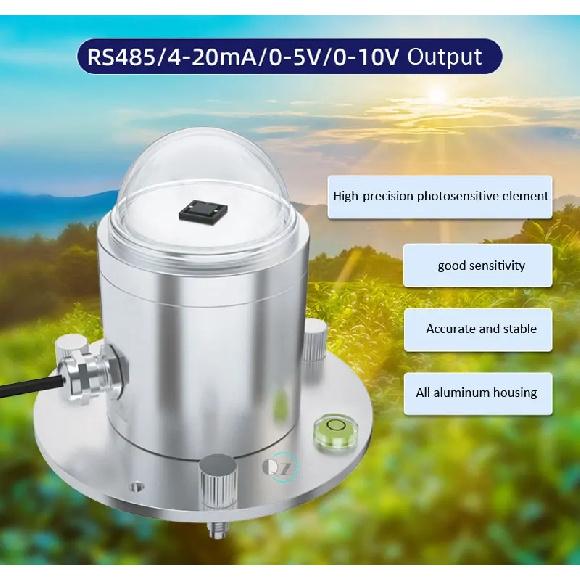 10V~30V Power mini solar radiation sensor measurement solar radiation meter RS485 4-20mA 0-5V Weather Station Solar Pyranometer