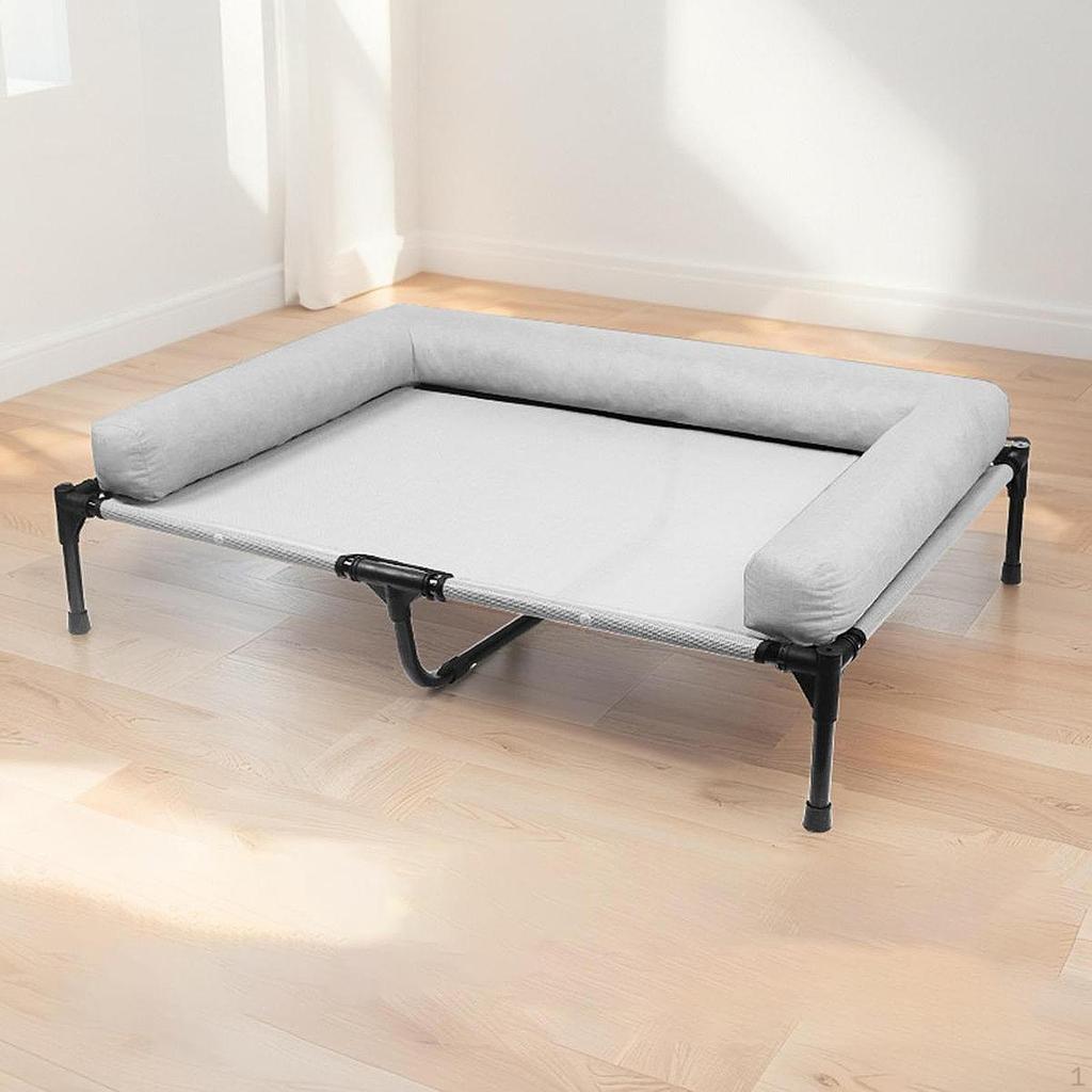 Dog Bed Elevated Cot for Pets with Breathable Mesh Outdoor Use