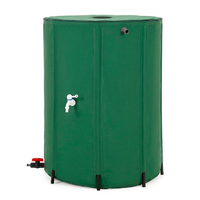 Springos® Réservoir pliable – tonneau de récupération d'eau de pluie 500L avec embout de gouttière et robinets