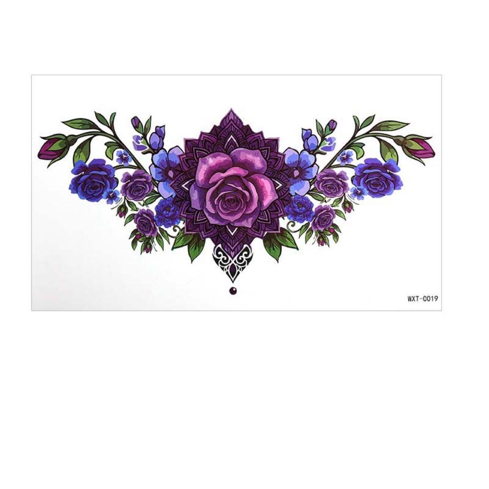 Crown Cross Wing Butterfly Flower Tattoo Stickers 3D Texture Instant Decals Chest Waist Clavicle