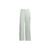 Originals Trefoil Flared Pants With Logo Embroidery And Three-Stripes Print Knitted Women Bottoms Linen-Green IY7122