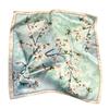 65*65cm Fashion Luxury Women Silk Scarf Square Flowers Print Hair Scarf Breathable All-Match Headband Scarf