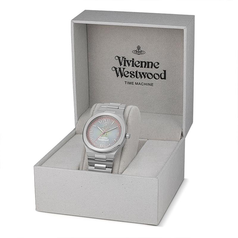 VIVIENNE WESTWOOD Кварцевые часы Стальной браслет 37,5 мм Серебряный циферблат Градиентный Люксовый циферблат Унисекс часы DWVV318MTSL