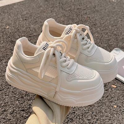 Кожаные белые туфли женские, весенние, новые, женские, на платформе, удобные, простые, повседневные, универсальные, подходящие по цвету, женские туфли