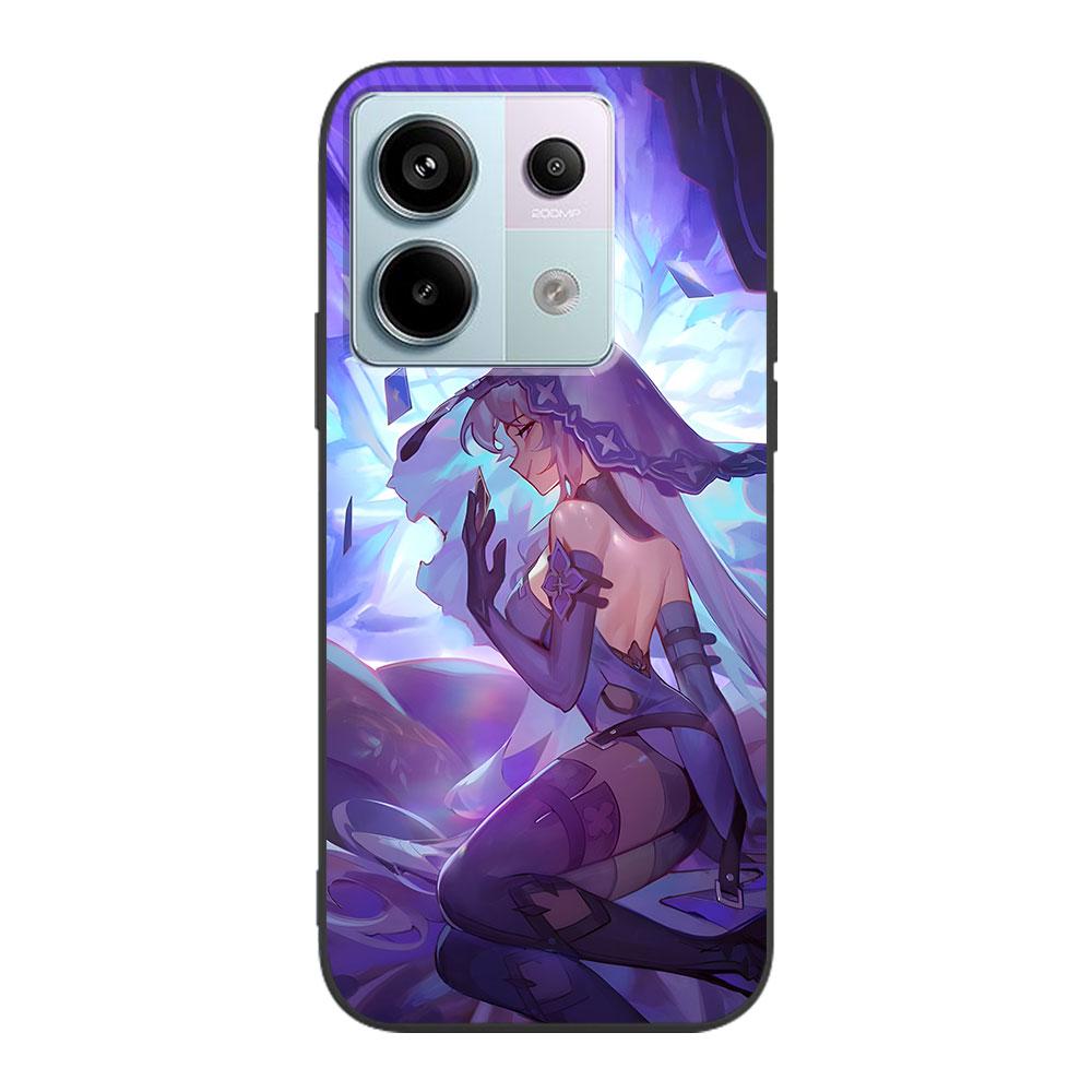 Чехол для игры Honkai Star Rail 'Черный лебедь' для Xiaomi Redmi 10 10C 9C 9A 9i 9 Prime 9T 12 12C 10A K40 Pro, Черный мягкий ТПУ чехол для мобильного телефона