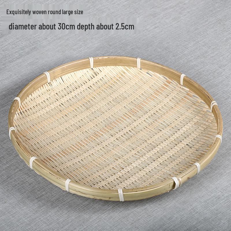 Круглая бамбуковая корзина для сушки с крупными отверстиями - Сельская сито и веялка