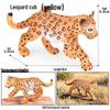 Kids' Wild Animal Model Toys: Leopard, Cheetah, Jaguar, Black Panther, Snow Leopard Figurines.