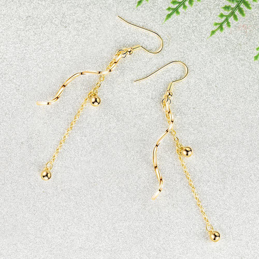 Волнистые и красивые серьги, женские преувеличенные цепочки с кисточками, длинные серьги, крючки для ушей