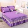 Princess Lace Bedspread On The Bed Heighten 45cm Bed Linen Dustproof Bedspreads for Bed Queen/King Size with 2 Pcs Pillowcases