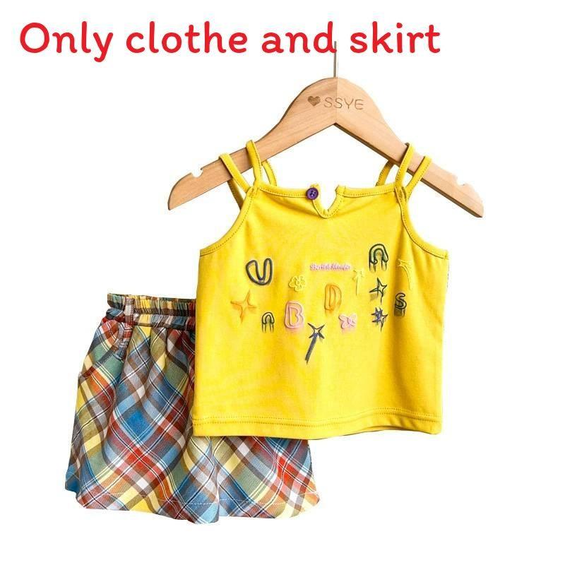 Kids Girl Twopiece Summer Dress Set With Sleeveless Top And Short Skirt For Children 3 To 8