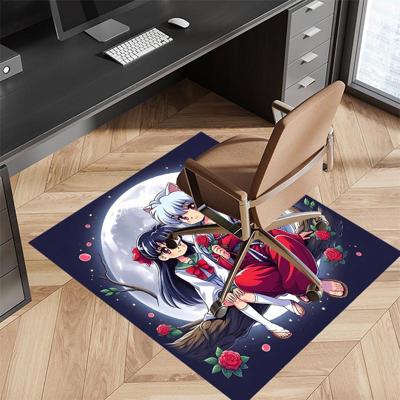 Inuyasha & Kagome Printed Absorbent Washable Carpet, Non-Slip Bathroom Mats, Kitchen Rugs, Yoga Mat,Living Room Entrance, Camping Picnic Rugs