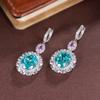WUIHA Vintage 925 Sterling Silver Lab Sapphire Paraiba High Carbon Diamonds Drop Dangle Wedding Engagement Earrings Fine Jewelry