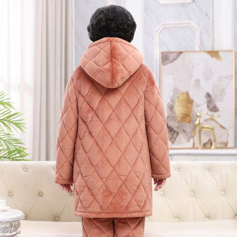 ROMON Women's Thickened Quilted Pajama Set