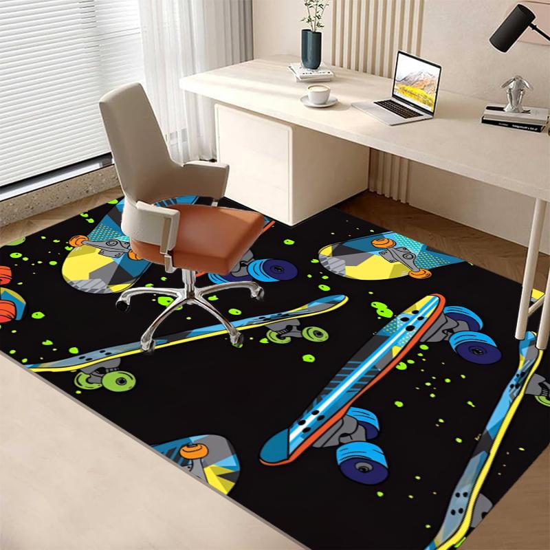 skateboard Printed Carpet, for Office Chair Living Room Bedroom Kitchen Room Decor Gifts.