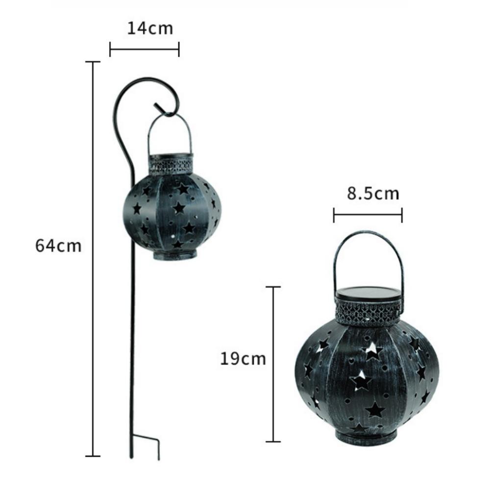 Garden Star Projector Lamp Hanging Solar Lights Outdoor Hanging Solar Lanterns Retro Solar Lamp with Handle Outside Decorations