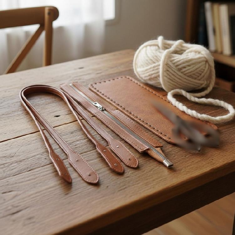 Плечевая сумка из ПУ кожи Наборы для вязания Крючком DIY Сумка Ручки для сумок Молния Дно сумки-формирователь для сумок, связанных крючком