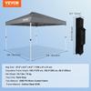 Pop Up Canopy Party Tent 10x10 ft with Portable Bag for Camping Dark Gray