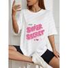 White Oversized T-Shirt With The Super Secret Wa Text And Hearts Print For Casual Wear