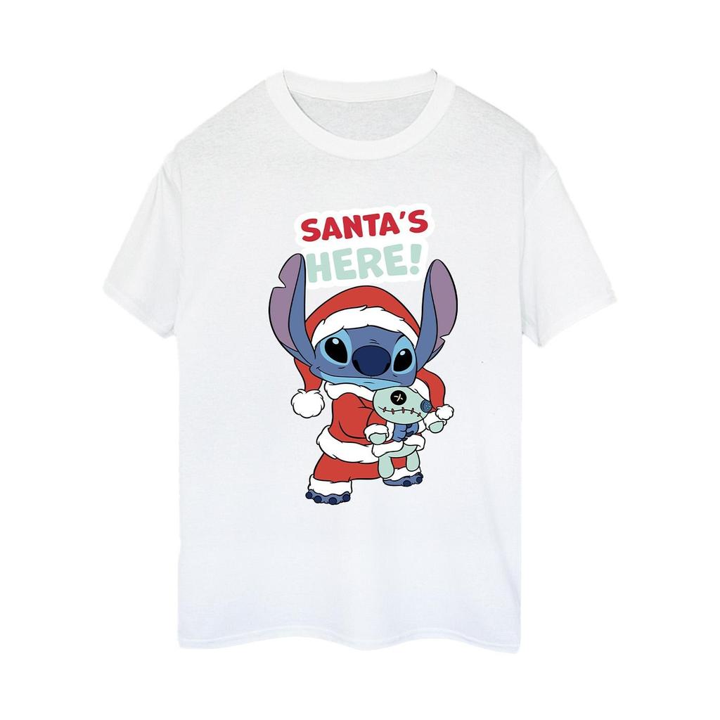 Disney Womens/Ladies Lilo & Stitch Santa´s Here Cotton Boyfriend T-Shirt