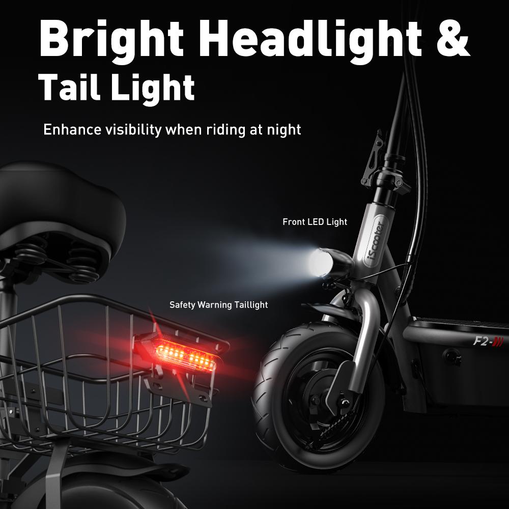 Электросамокат для взрослых iScooter 10" 500 Вт Мотор 36 В 7.8 Ач Макс. Дальность 30 км Нагрузка 150 кг Черный F2