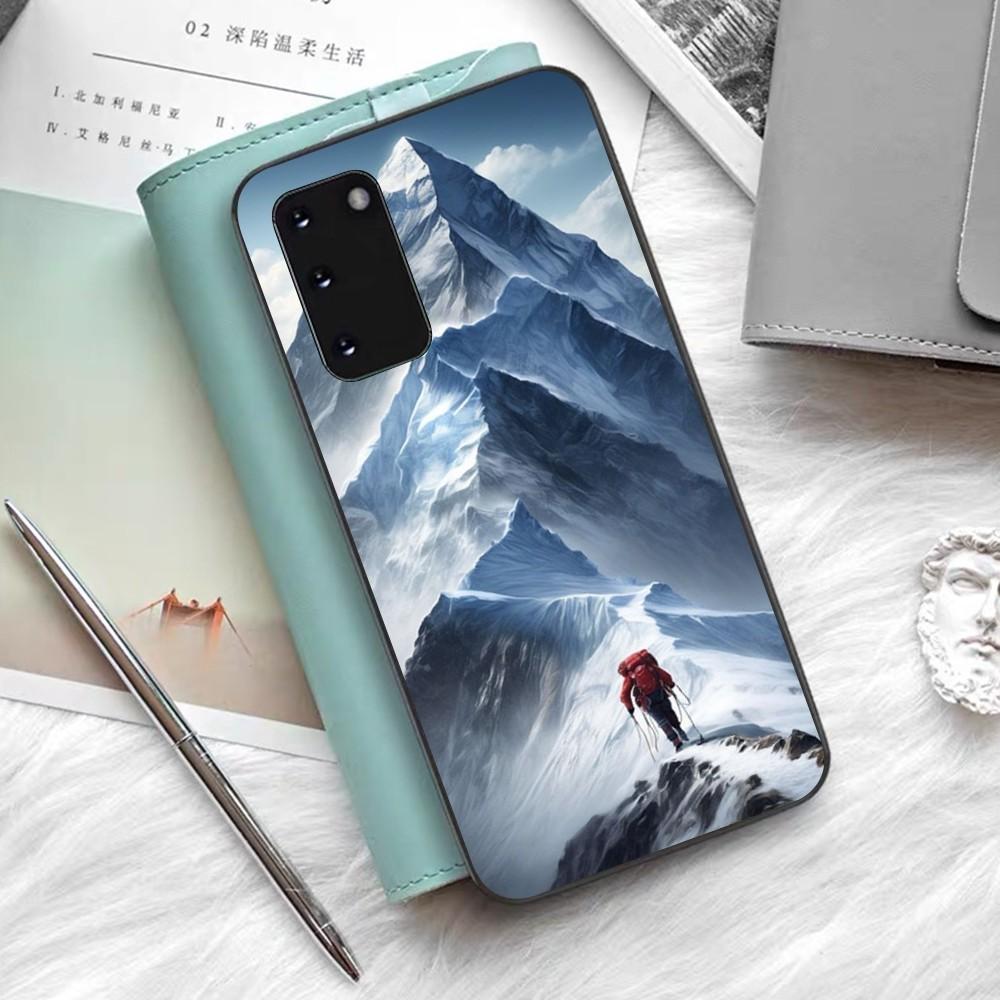 Climbing Mountain Phone Case Silicone PC+TPU For Samsung S10 20 30 22 23 24 Plus Lite Ultra Cover
