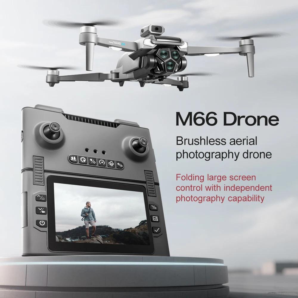 New M66 MAX Professional Drone HD 3 Cameras Brushless 5G Obstacle Avoidance Optical Flow Positioning Folding Rc Quadcopter Screen Display Toy Gift