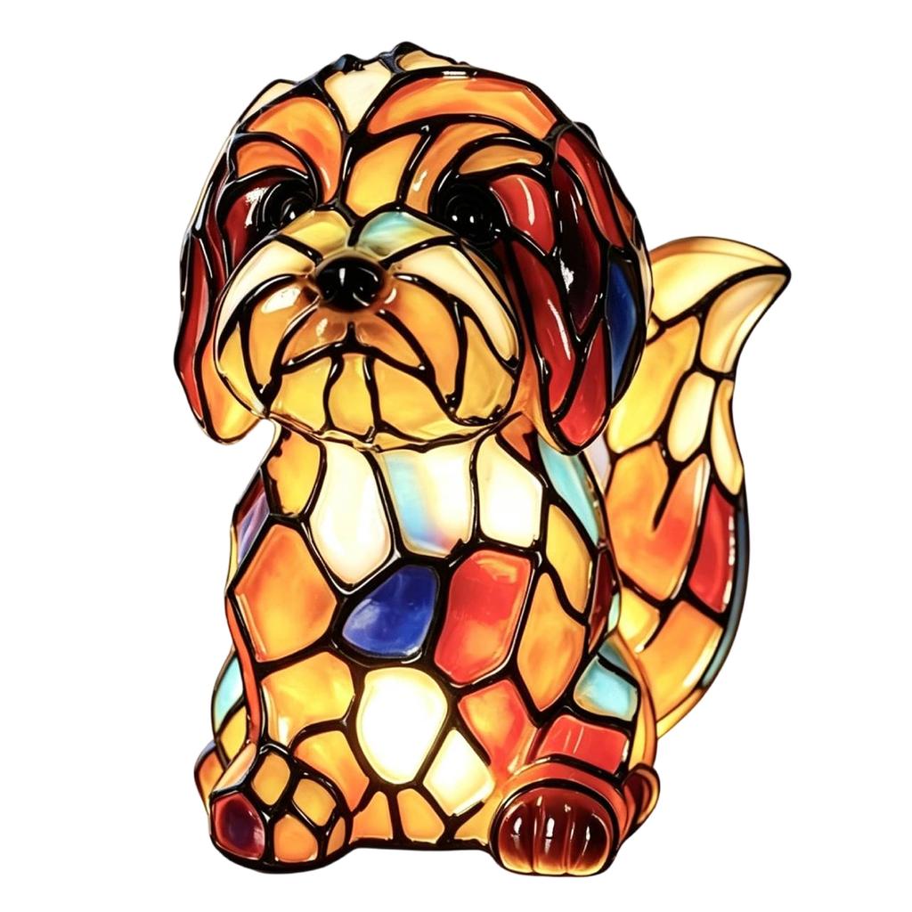 Cute Animal LED Night Light Resin Statue Desktop Figurine Tabletop Home Bedroom Decor Ornament Gift