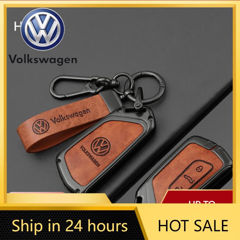 Valve Stems Caps For VOLKSWAGEN VW Fashion Zinc Alloy Leather Car Key Case Cover Shell For VW Volkswagen Golf 8 2020 SEAT Leon M zh8