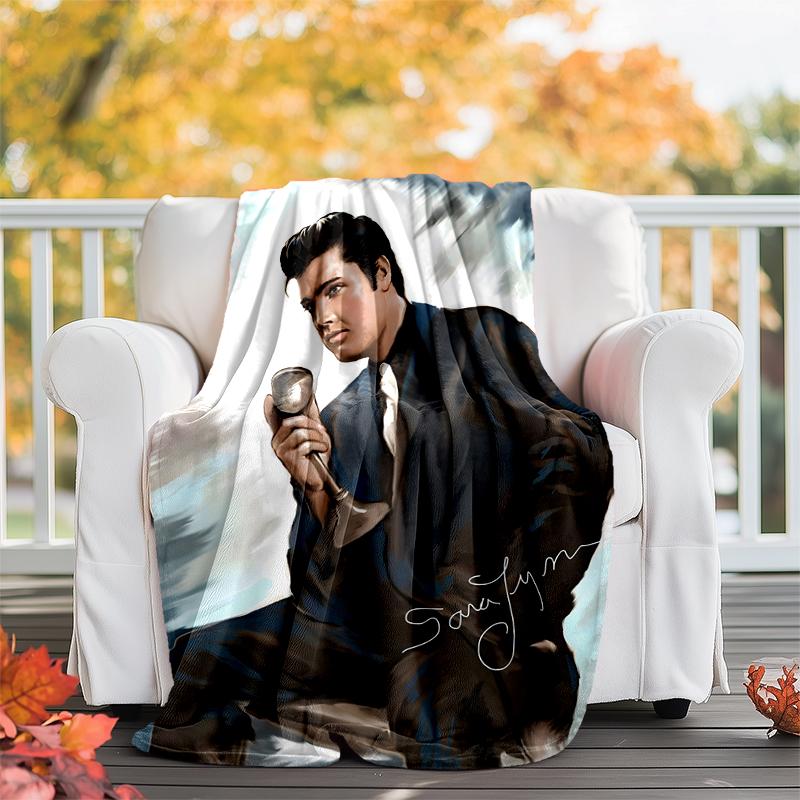 Elvis Flannel Blanket Soft All-Season Throw, Design for Camping, Car Travel, Hiking Sofa, Bed, Office Perfect Gift for Parties