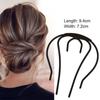 Women Hair Insert Comb Messy Bun Hair Pin Metal Wave Shape Hair Fork For Part*eh