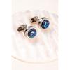 Запонки с блестящими синими камнями