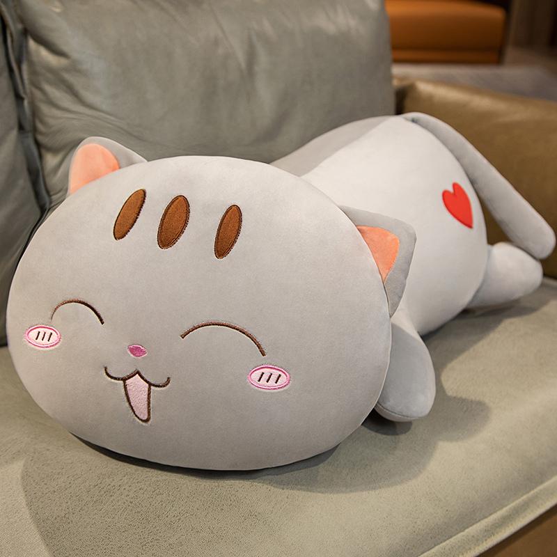 Милая Плюшевая Игрушка Кошка Мягкая и Милая Улыбающаяся Кошка Игрушка Заботливая Кошка Подарки для Друзей и Любителей Животных Подарки на День Святого Валентина