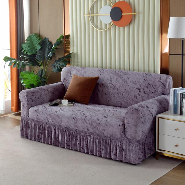 Юбка с рюшами, чехлы для диванов для гостиной, чехлы для диванов с принтом, чехлы для диванов, противоскользящие моющиеся диванные полотенца, диванные подушки