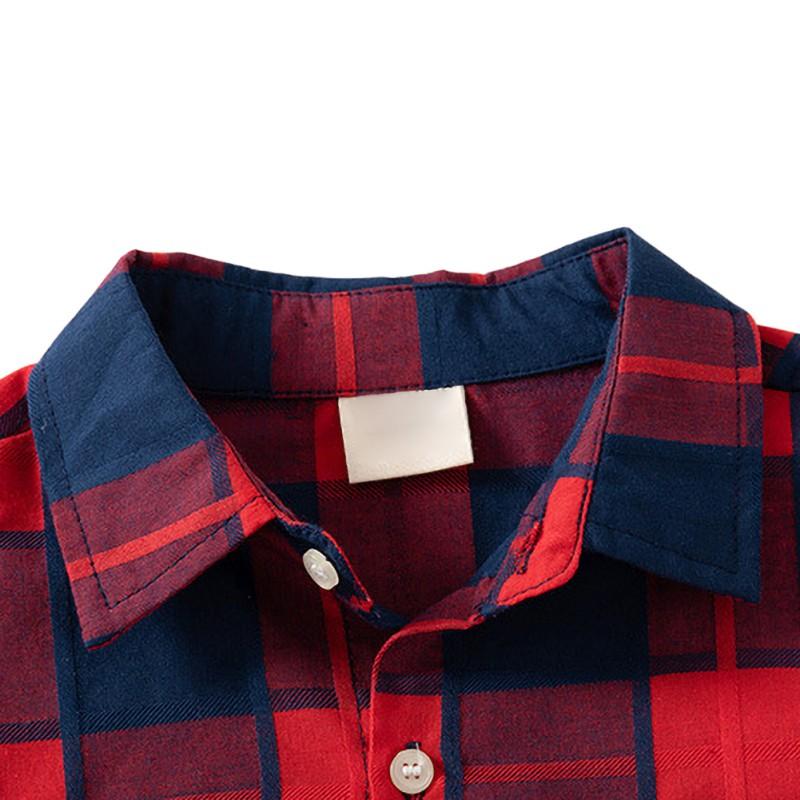 Kids Boys Shirt Clothes Spring Fall Plaid Blouses Clothing Infant Boy Cotton Tops 1-6 Years Kids Shirt